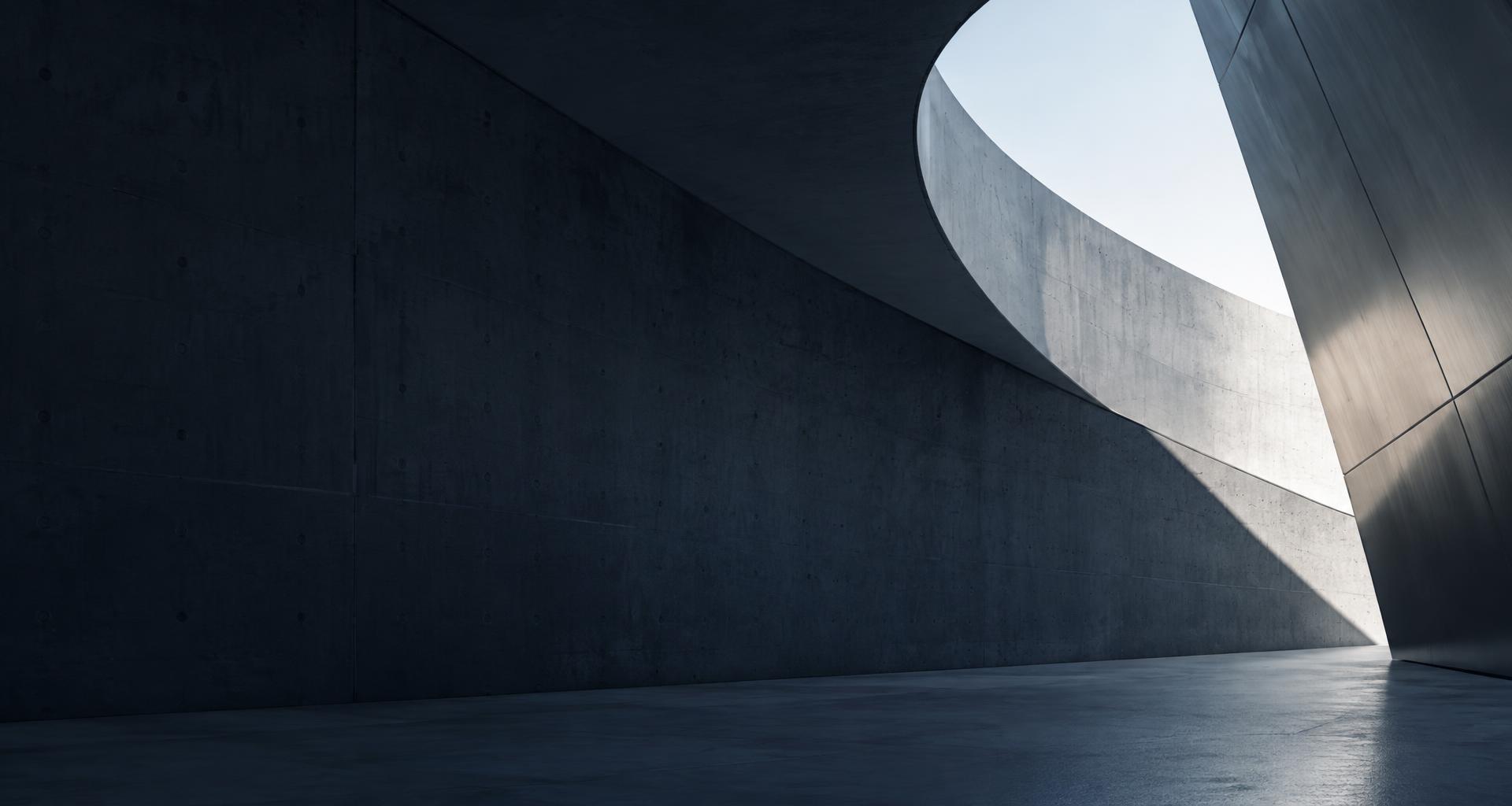 Arquitetura contemporânea de concreto e luz
